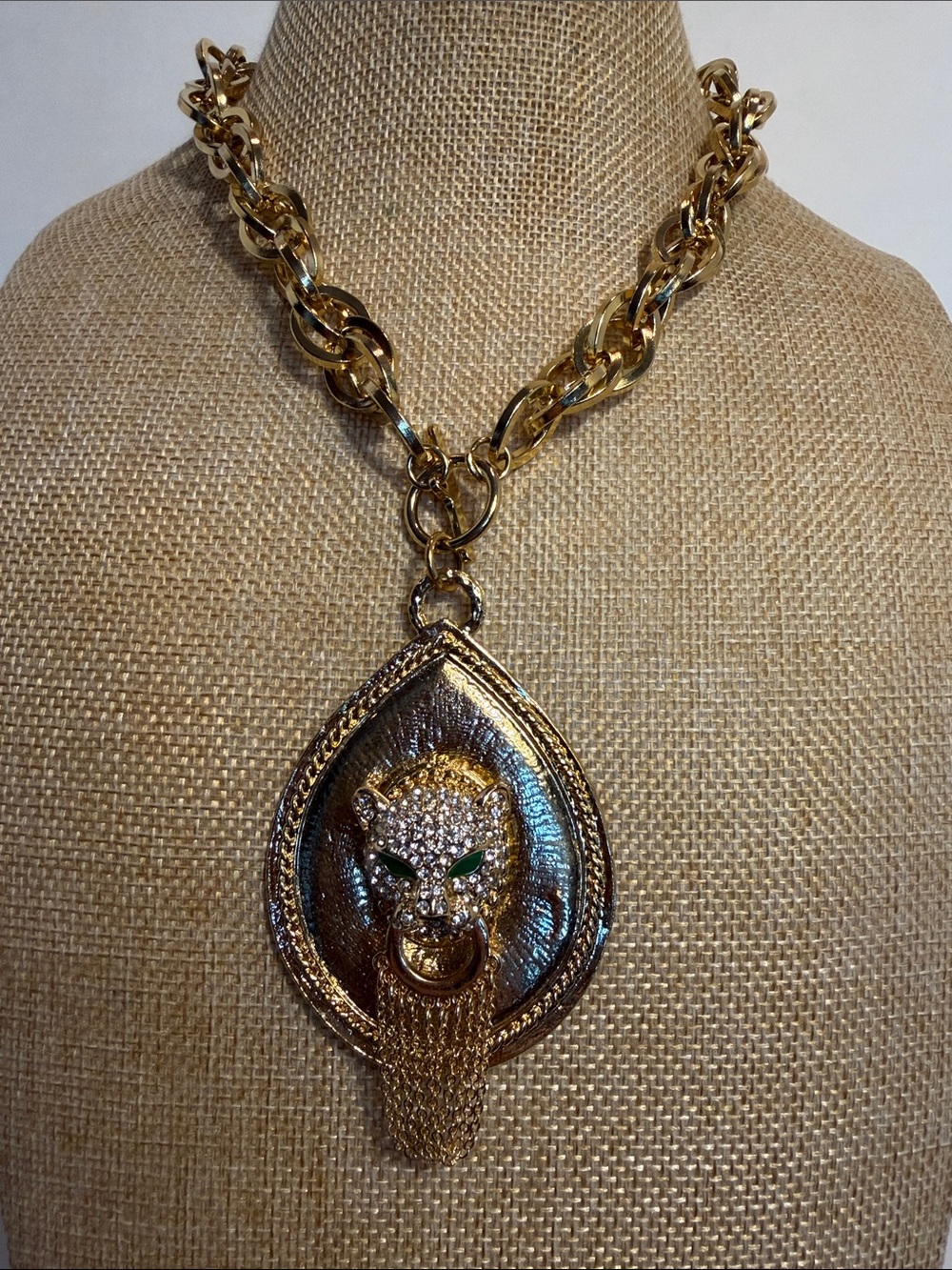 Graciano Vintage 1980’s Mob Wife Runway Door Knocker Panther Pendant